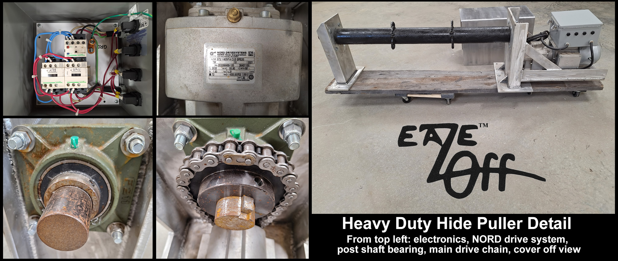 EAZE OFF Heavy Duty Aluminum Power Skinner (Hide Puller) Detail Images